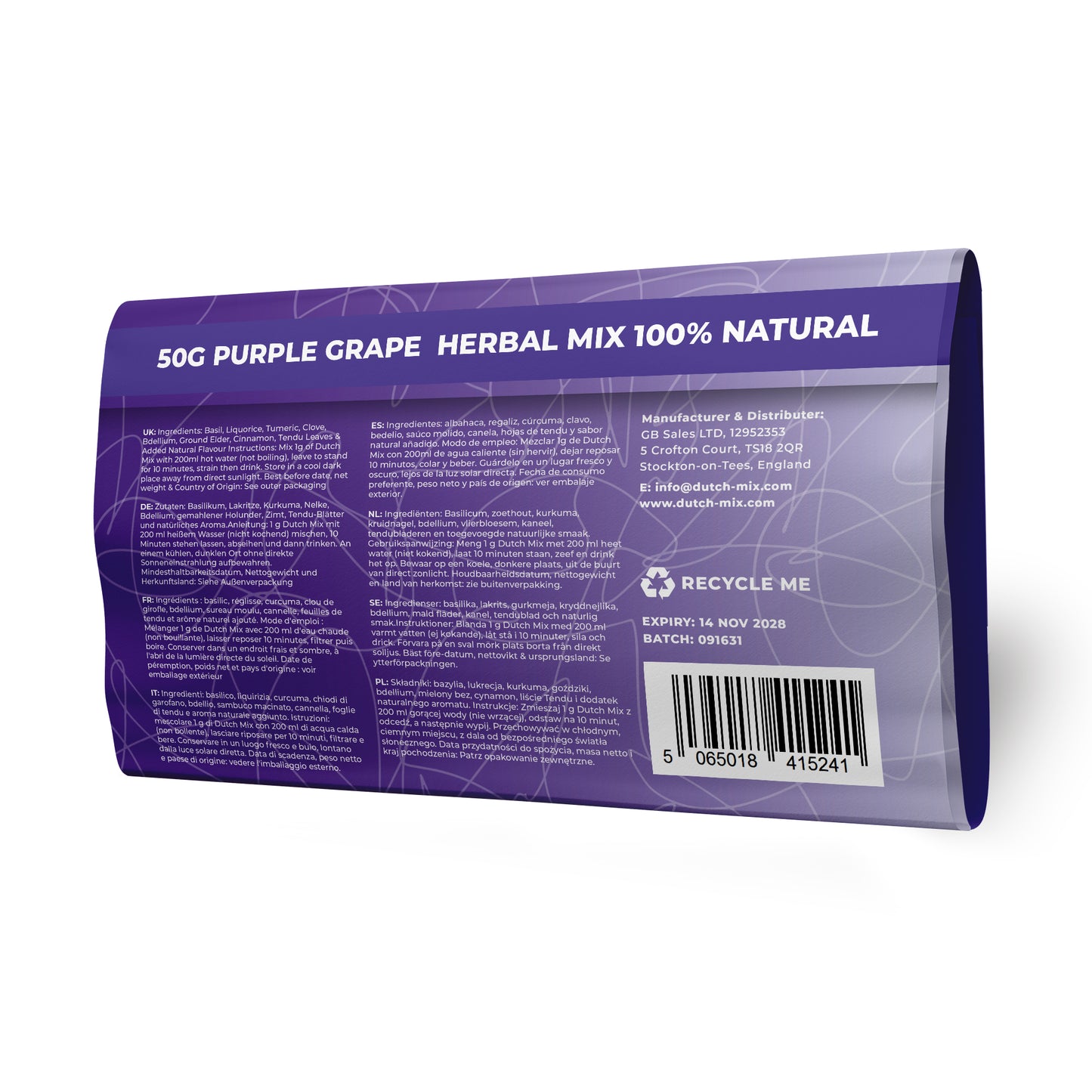 Purple Grape Flavour Dutch Mix